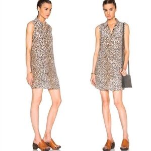 Equipment‎ Lucinda Sleeveless Silk Leopard Shirt Dress SZ M